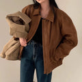 Arden brown faux suede jacket