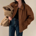 Arden brown faux suede jacket