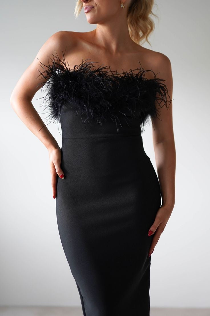 Black feather dress