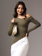 Olive green modest top