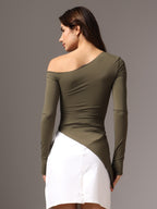 Olive green modest top