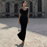 Black feather dress