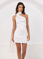 One shoulder scarf dress