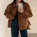 Arden brown faux suede jacket