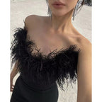Black feather dress