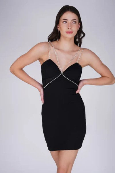 Black chain dress