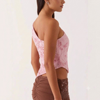 Beaded one shoulder top