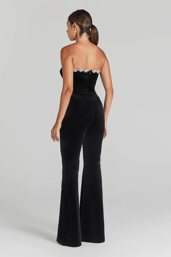 Black embroidered jumpsuit