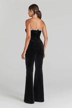 Black embroidered jumpsuit