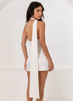 One shoulder scarf dress