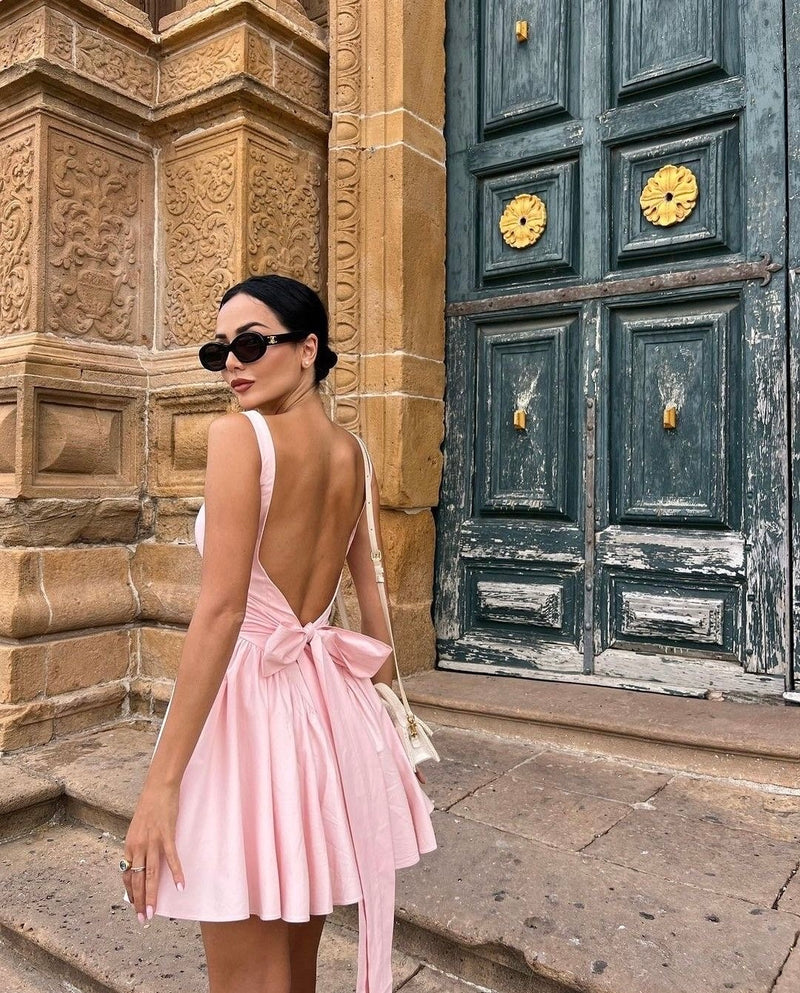 Pink bow dress