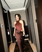 Brown cutout dress