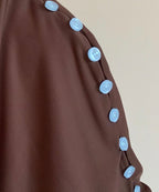 Brown button multi way top