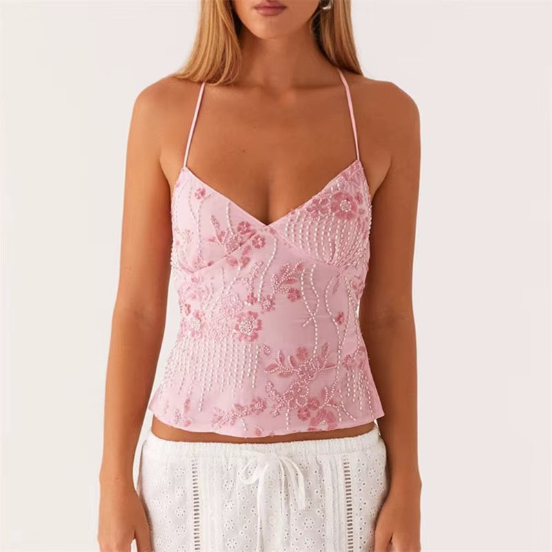 Beaded y2k top