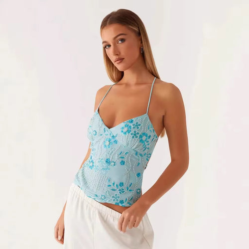 Beaded y2k top