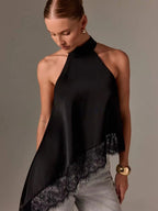 Asymmetrical lace top