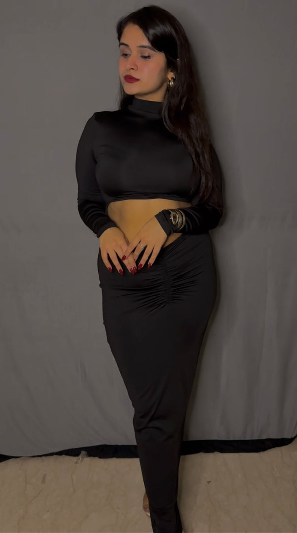 Black Bodycon top and Skirt