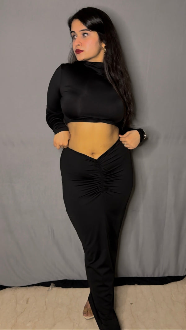 Black Bodycon top and Skirt