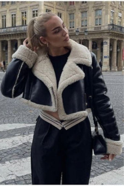 Black and White fur Jacket