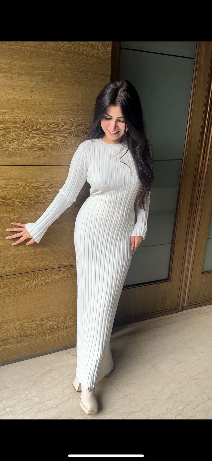 White woolen maxi dress White woolen maxi dress
