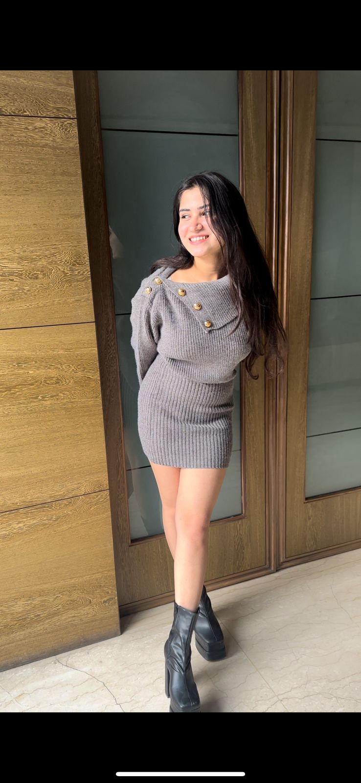 Woollen mini dress