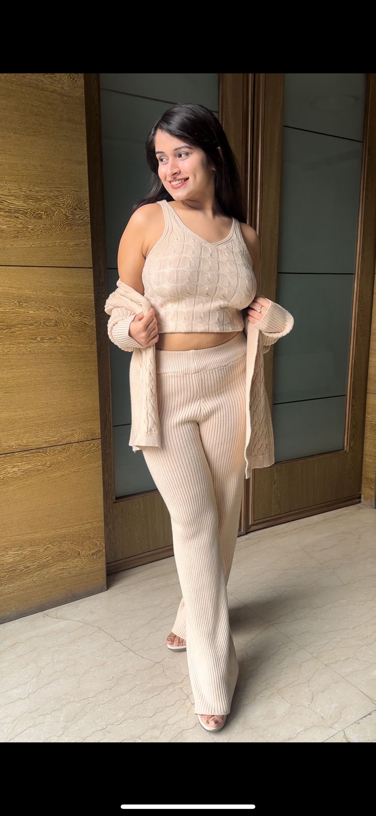 Beige 3 piece coord set