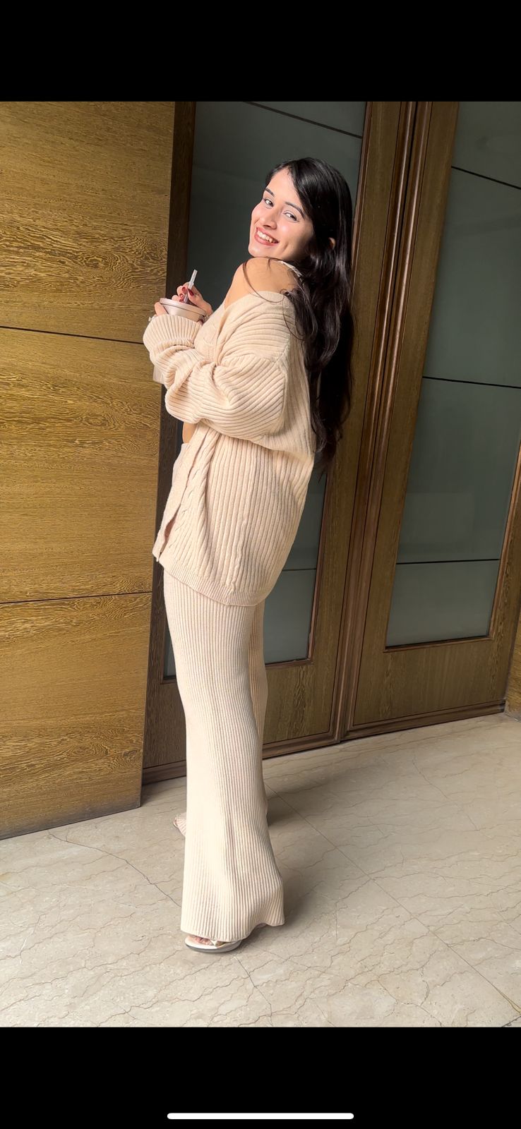 Beige 3 piece coord set