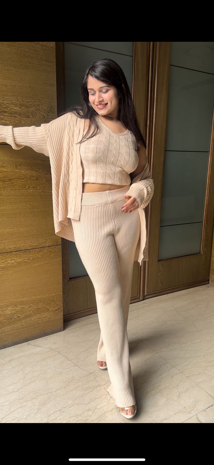 Beige 3 piece coord set