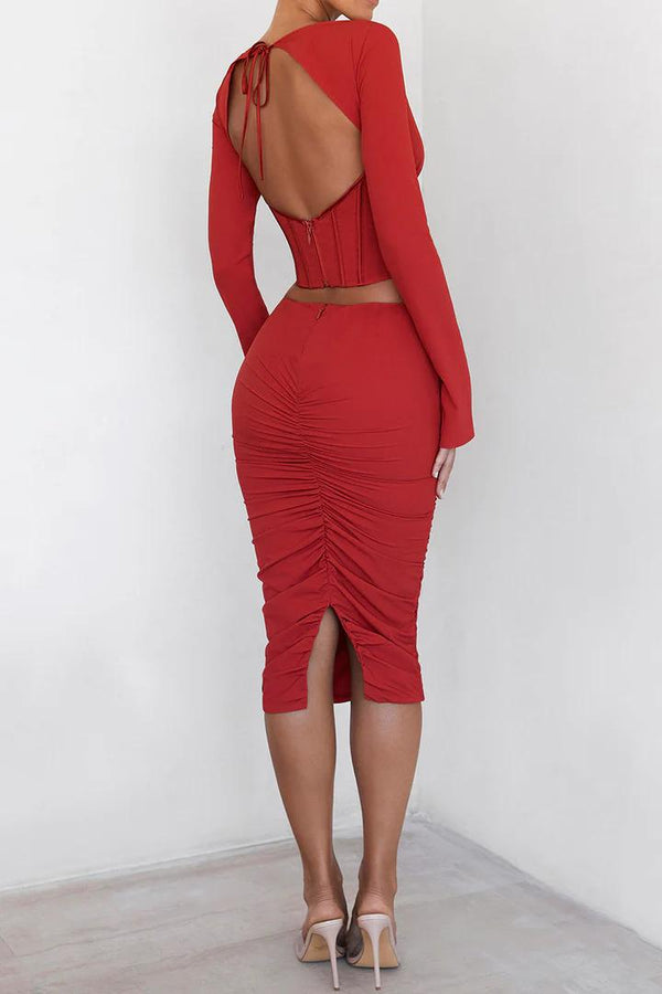Red corset top