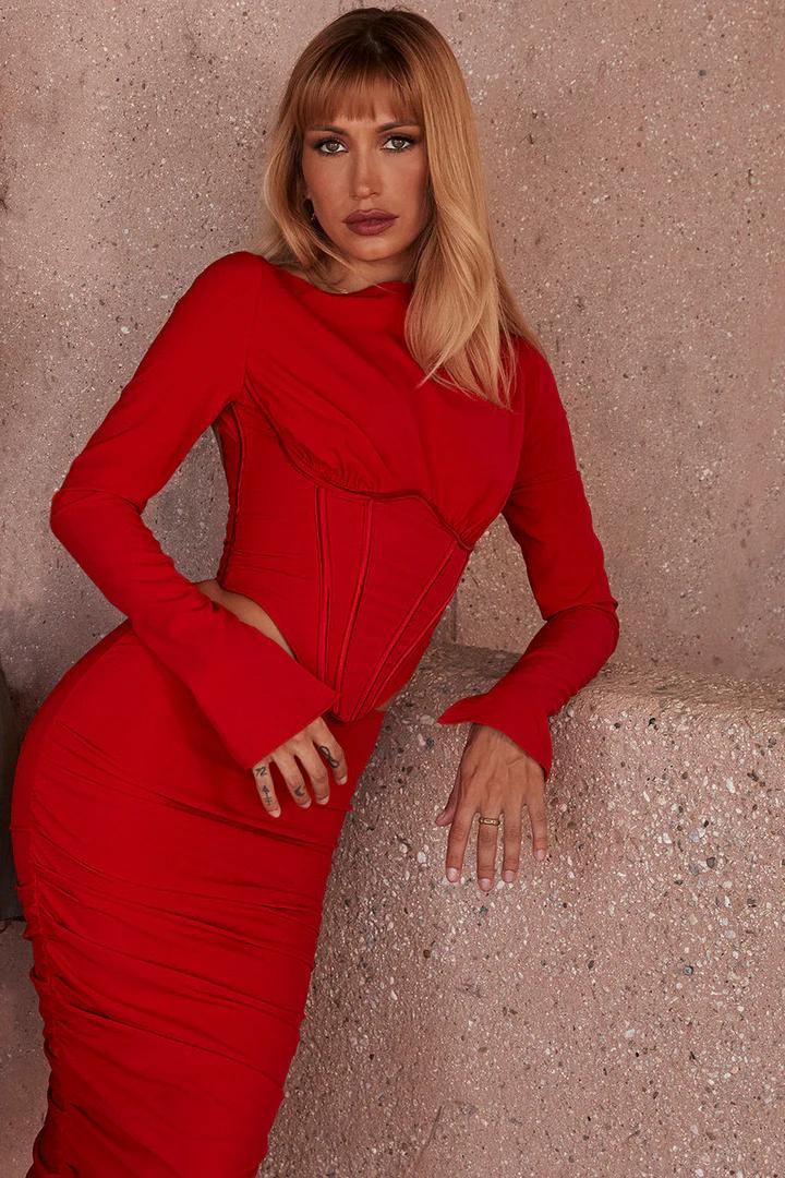 Red corset top
