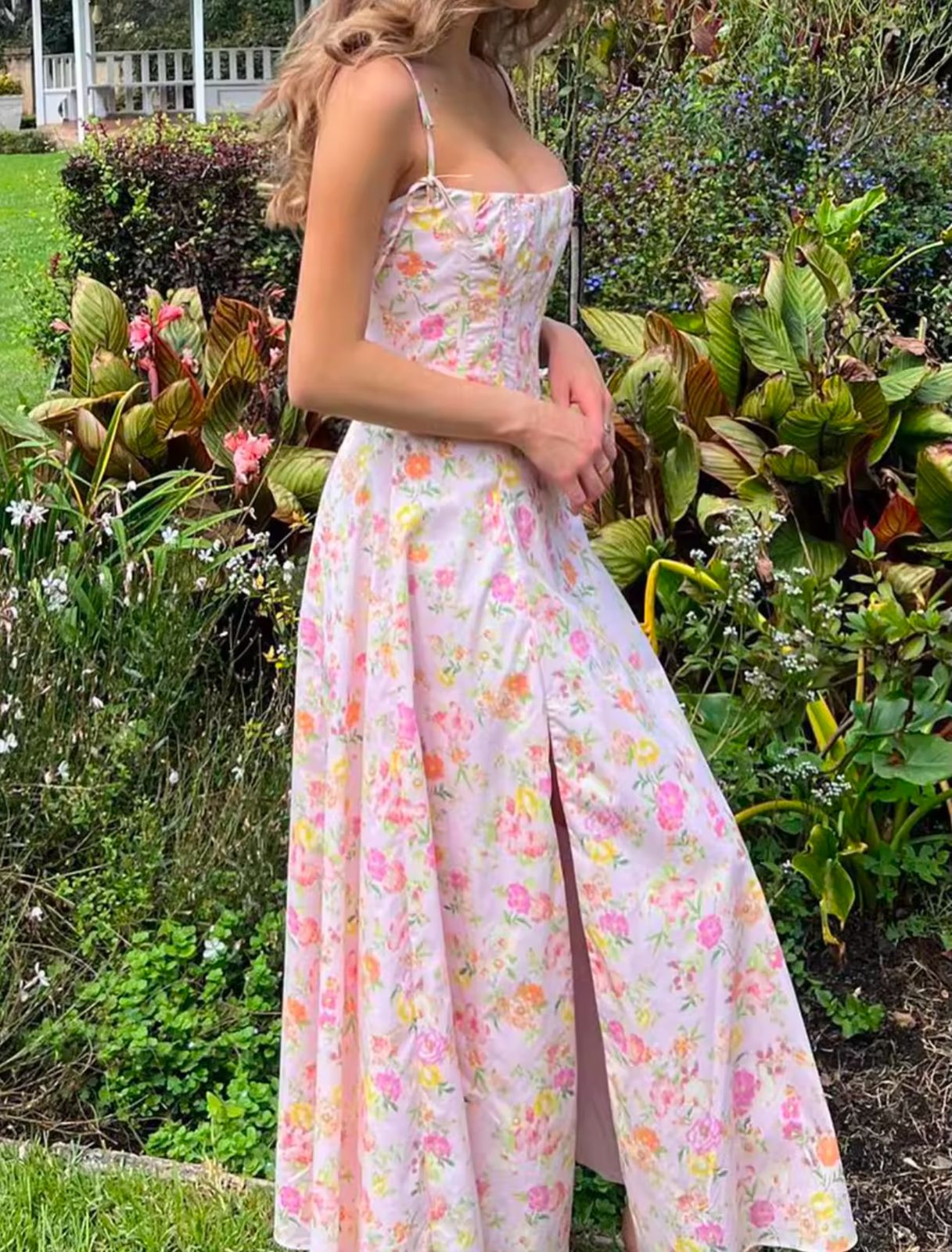 Pink printed Maxi dress