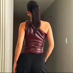 Burgundy Leather Top