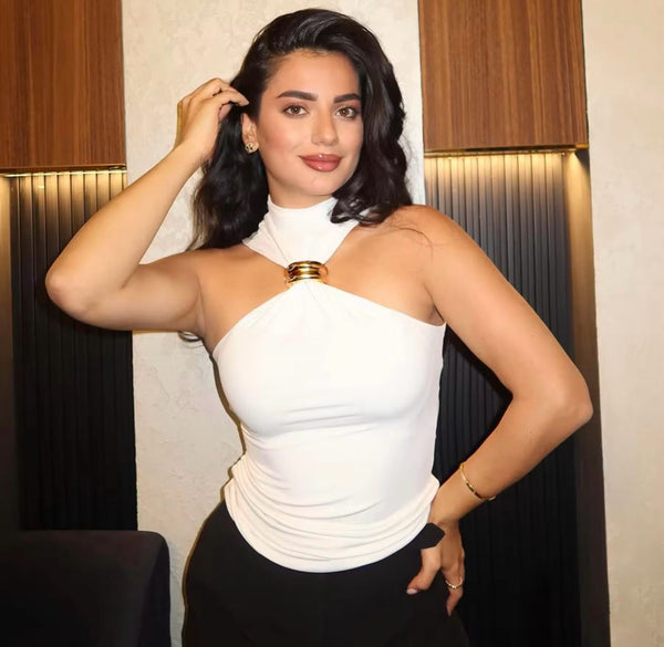 Gold Statement White Top