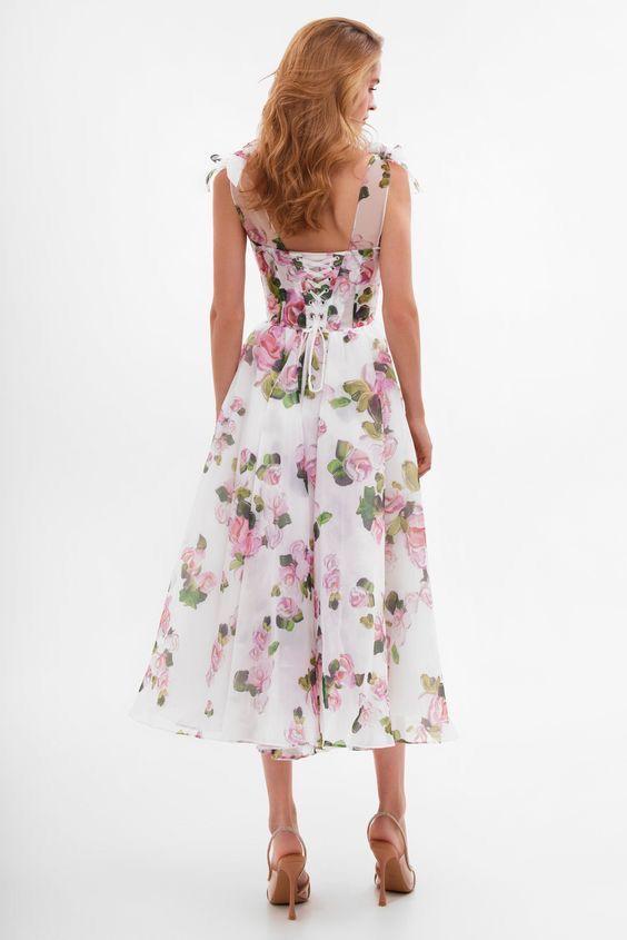 Spring Floral Midi Dress
