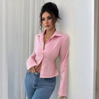 Pinstripe snatched shirt