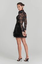 Black lace dress with bralette