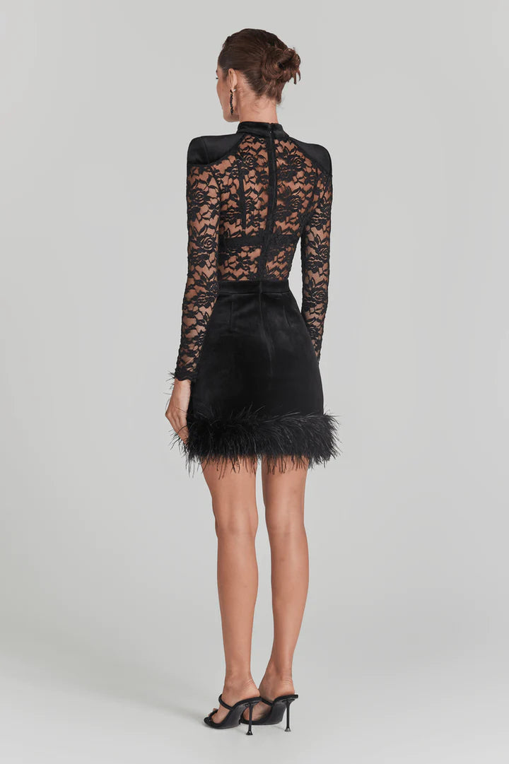 Black lace dress with bralette