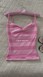 Sweetheart Pink Striped Cami Top