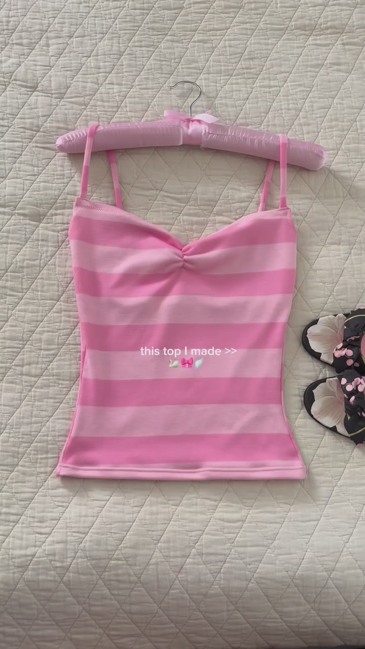 Sweetheart Pink Striped Cami Top